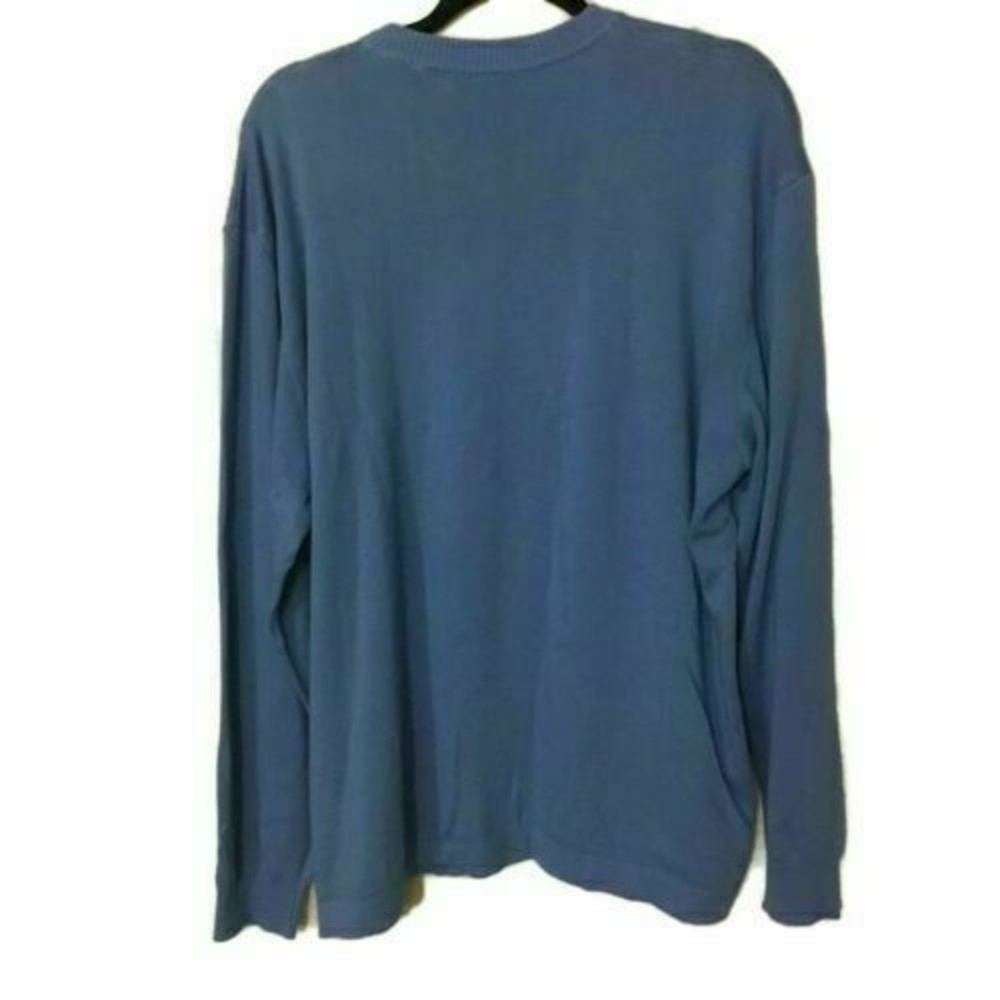 Tuscano Sweater Italian Lightweight Knit XXL Pull Over Blue Argyle Front - Picture 2 of 5